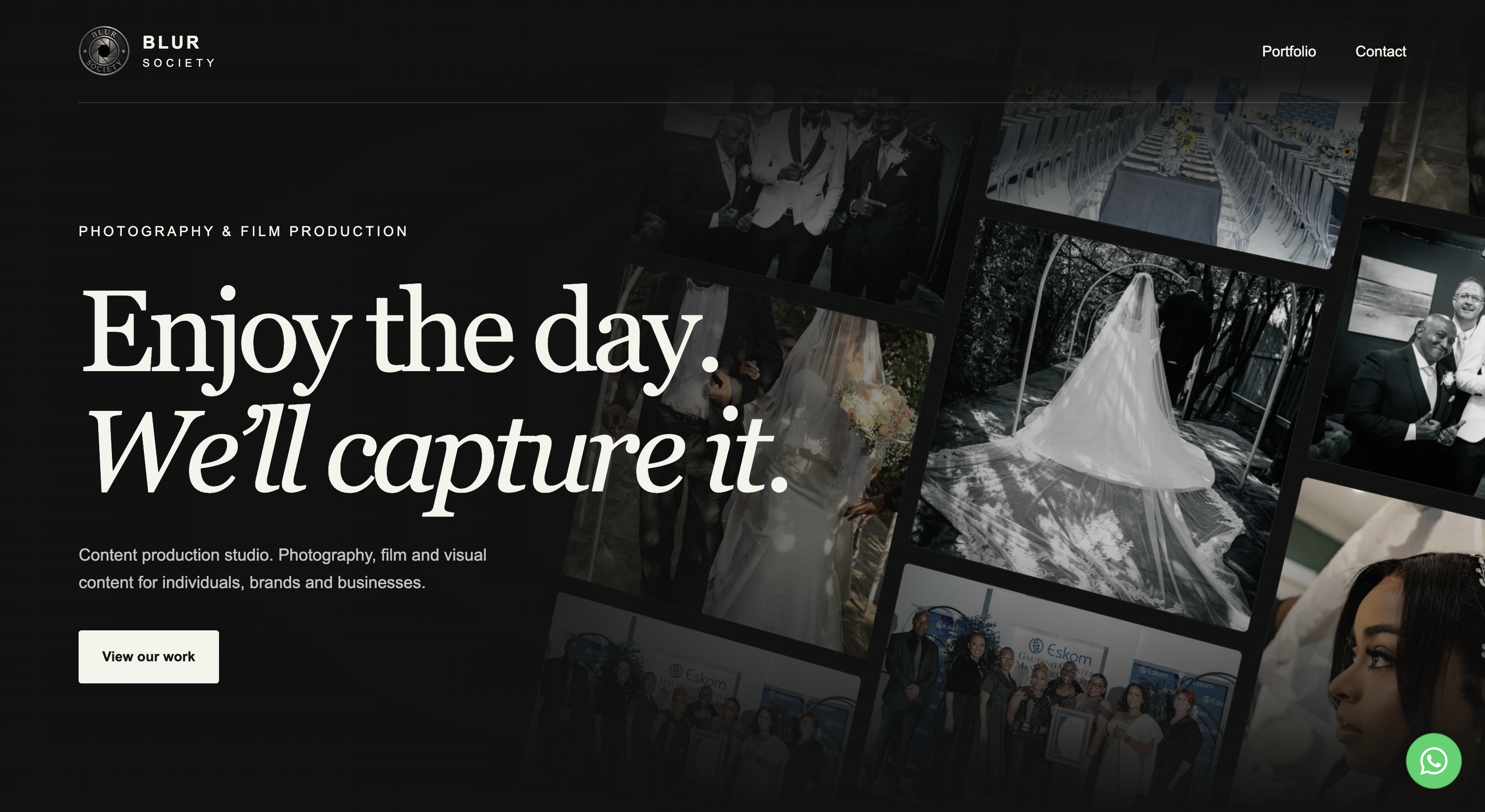 Blur Society landing page